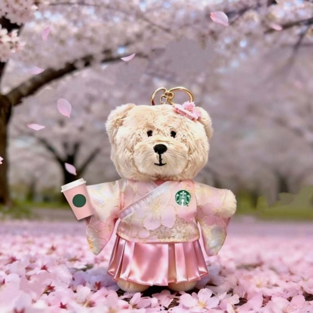 Starbucks China Exclusive Pink Hanfu Bearista Keychain - Picture 1 of 3